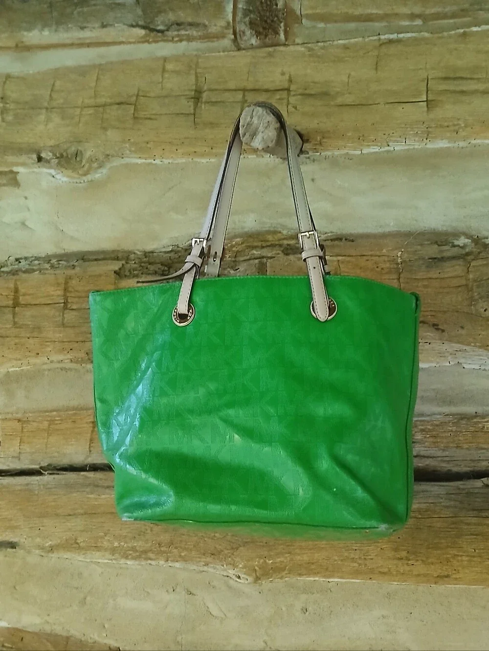 Michael Korrs Palm Green Jet Set Grab Bag Tote 17